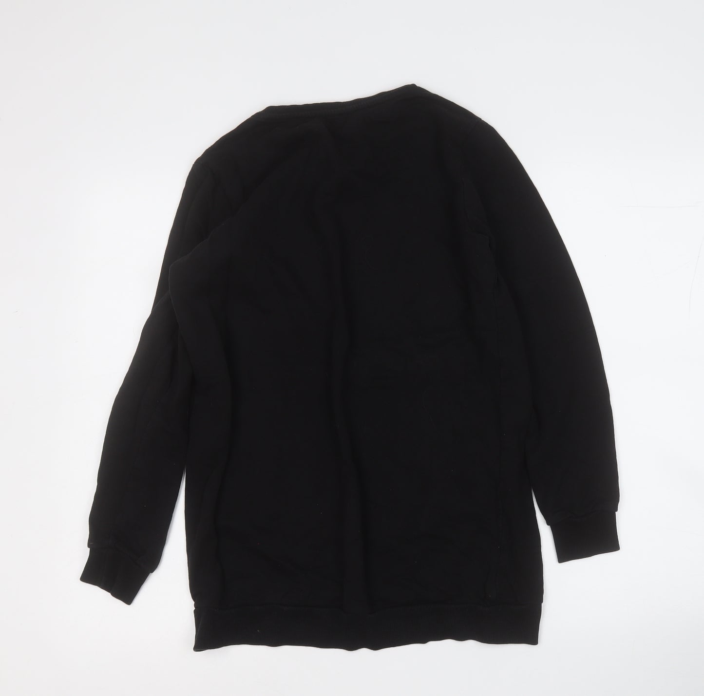 Papaya Womens Black Round Neck  Cotton Pullover Jumper Size S   - Weekend