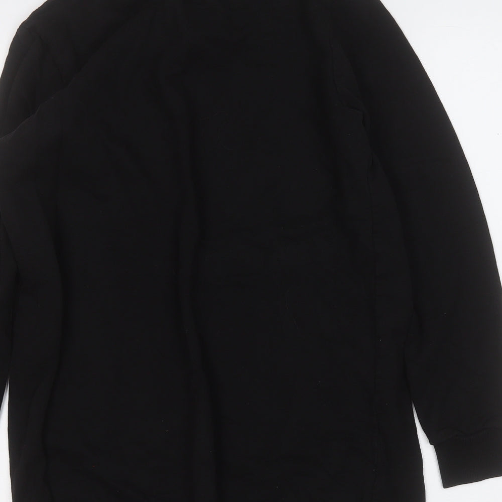 Papaya Womens Black Round Neck  Cotton Pullover Jumper Size S   - Weekend
