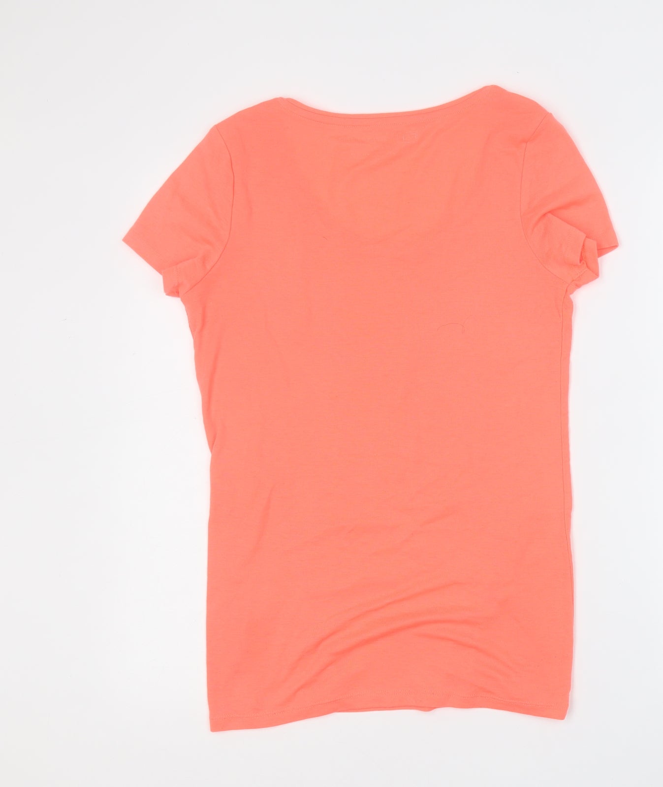 F&F Womens Orange  Acrylic Basic T-Shirt Size 14 Round Neck