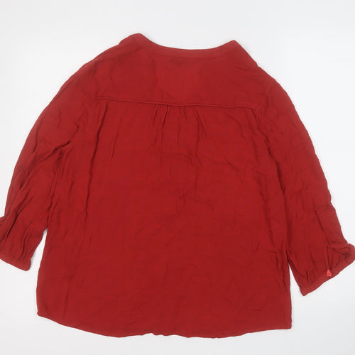 F&F Womens Red Round Neck  Viscose Pullover Jumper Size 10