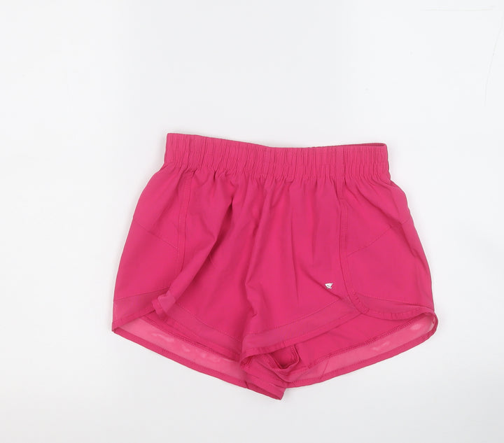 Workout Womens Pink Polyester Sweat Shorts Size 6 Regular
