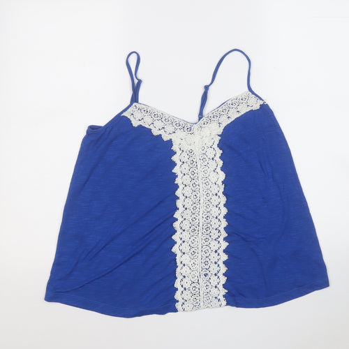 love to lounge  Womens Blue  Polyester Basic Tank Size 10 Round Neck