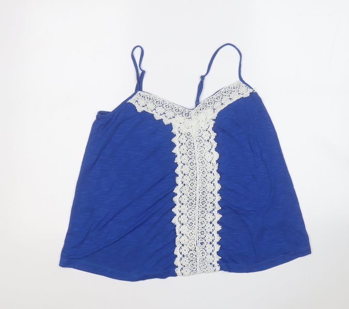 love to lounge  Womens Blue  Polyester Basic Tank Size 10 Round Neck