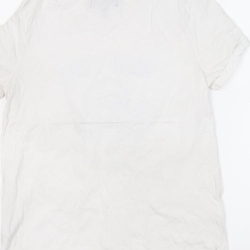 Paramour Womens White  Cotton Basic T-Shirt Size 12 Round Neck - New York