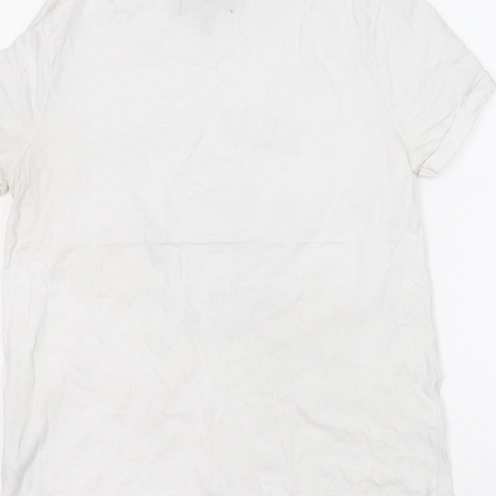 Paramour Womens White  Cotton Basic T-Shirt Size 12 Round Neck - New York