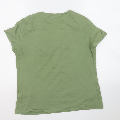 SheIn Womens Green  100% Cotton Basic T-Shirt Size L Round Neck