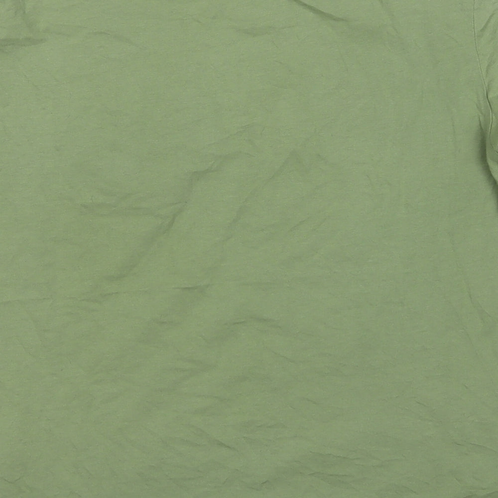 SheIn Womens Green  100% Cotton Basic T-Shirt Size L Round Neck