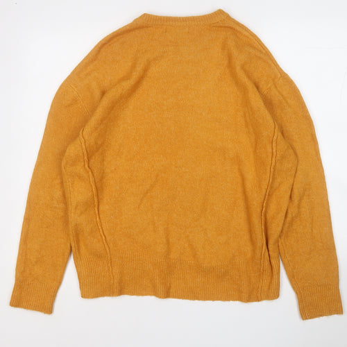 Primark Womens Yellow Round Neck  Acrylic Pullover Jumper Size 12