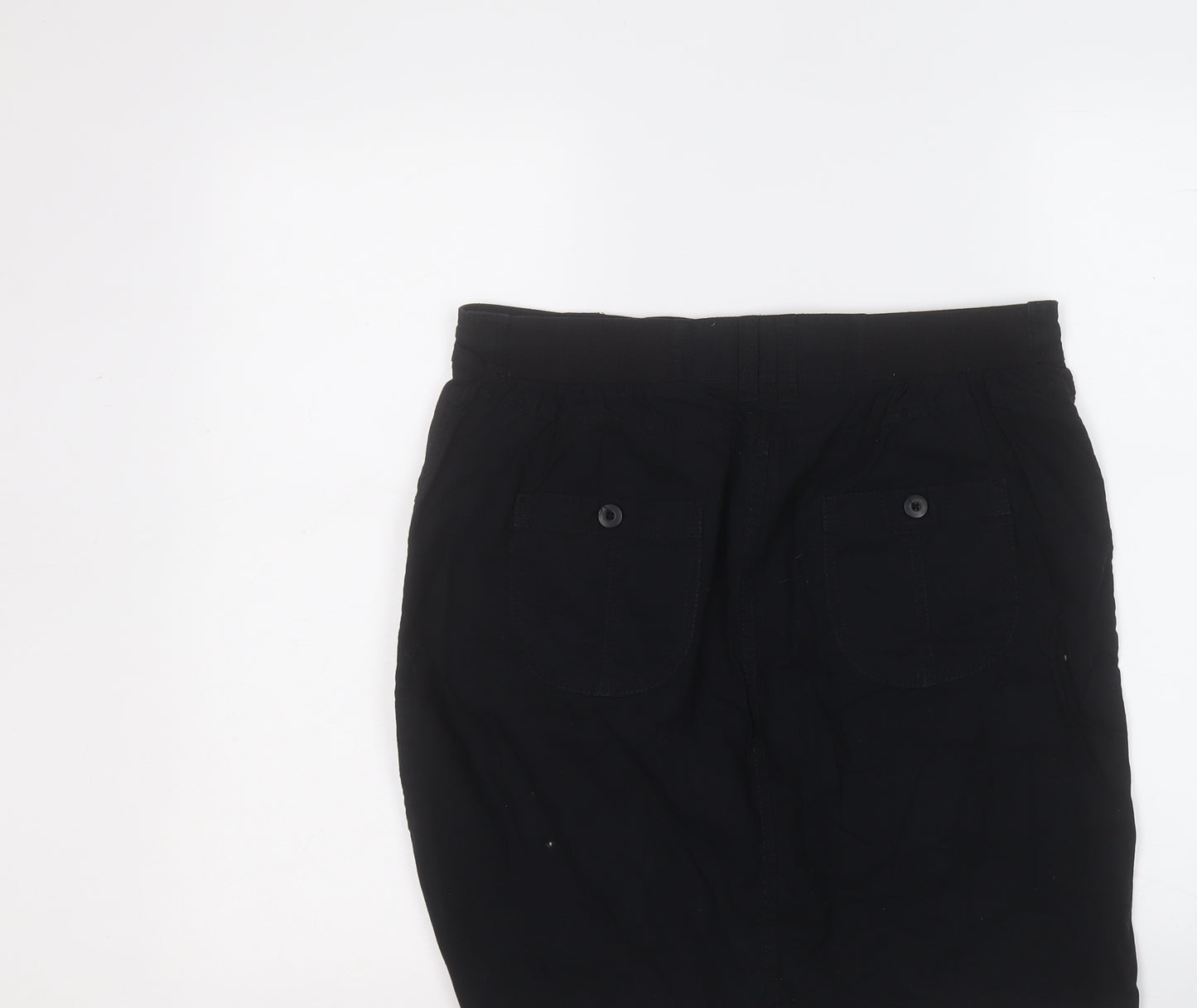 BHS Womens Black  Cotton A-Line Skirt Size 12