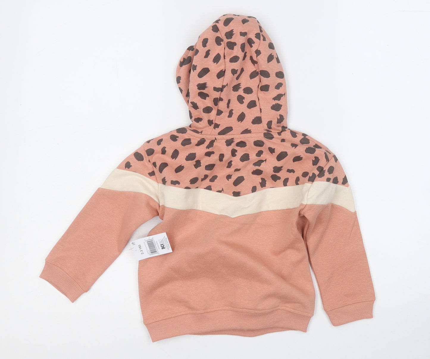 Matalan Girls Orange  Cotton Pullover Hoodie Size 2-3 Years