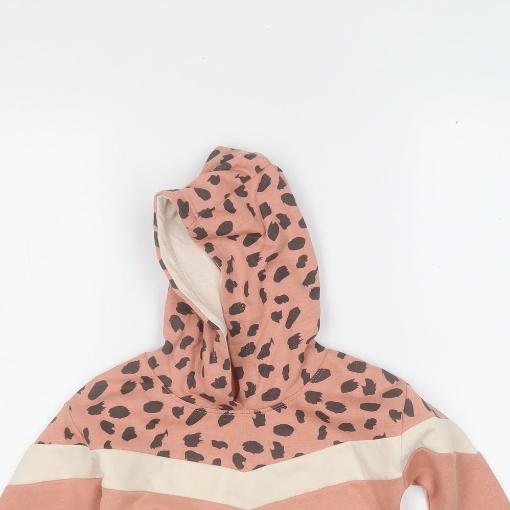 Matalan Girls Orange  Cotton Pullover Hoodie Size 2-3 Years