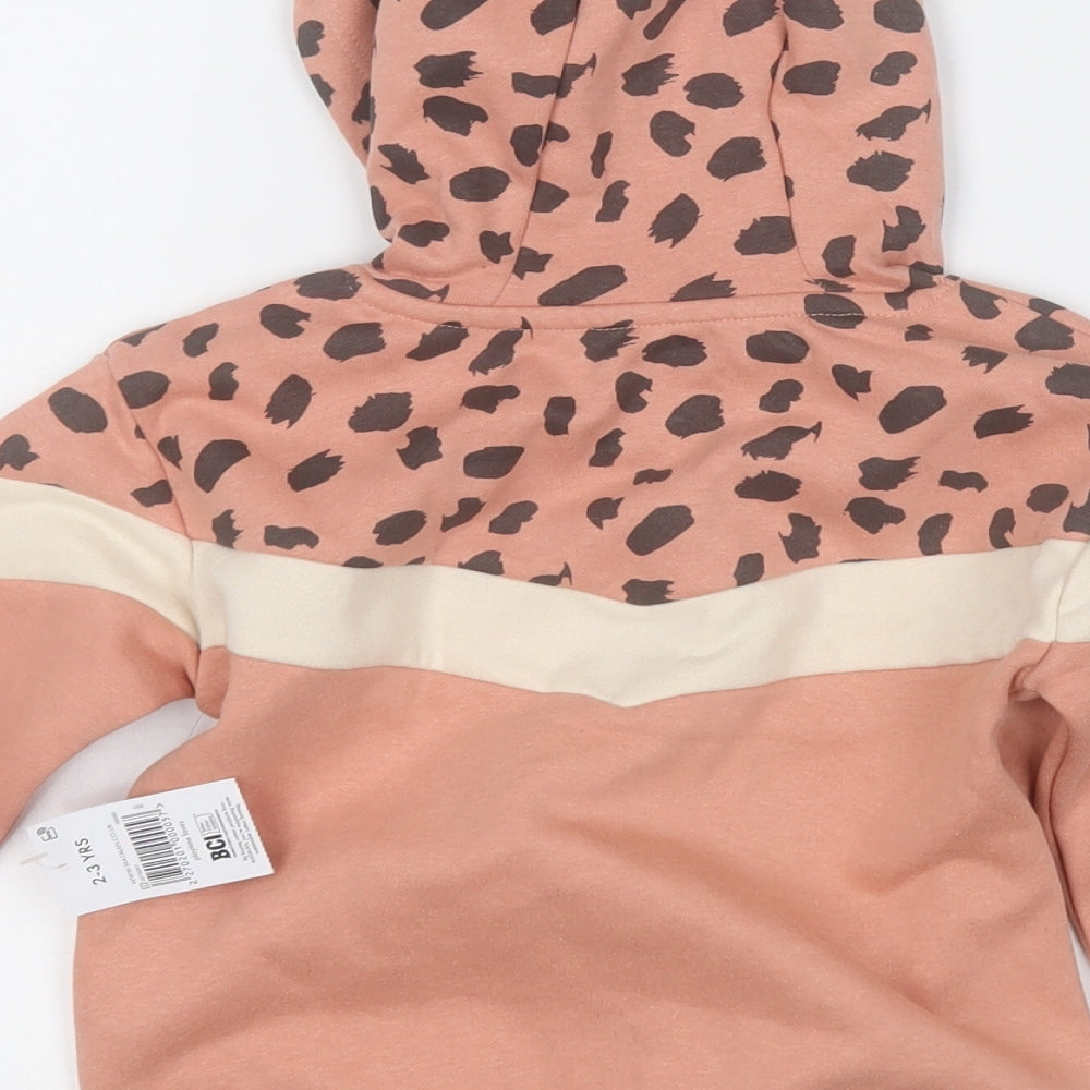 Matalan Girls Orange  Cotton Pullover Hoodie Size 2-3 Years