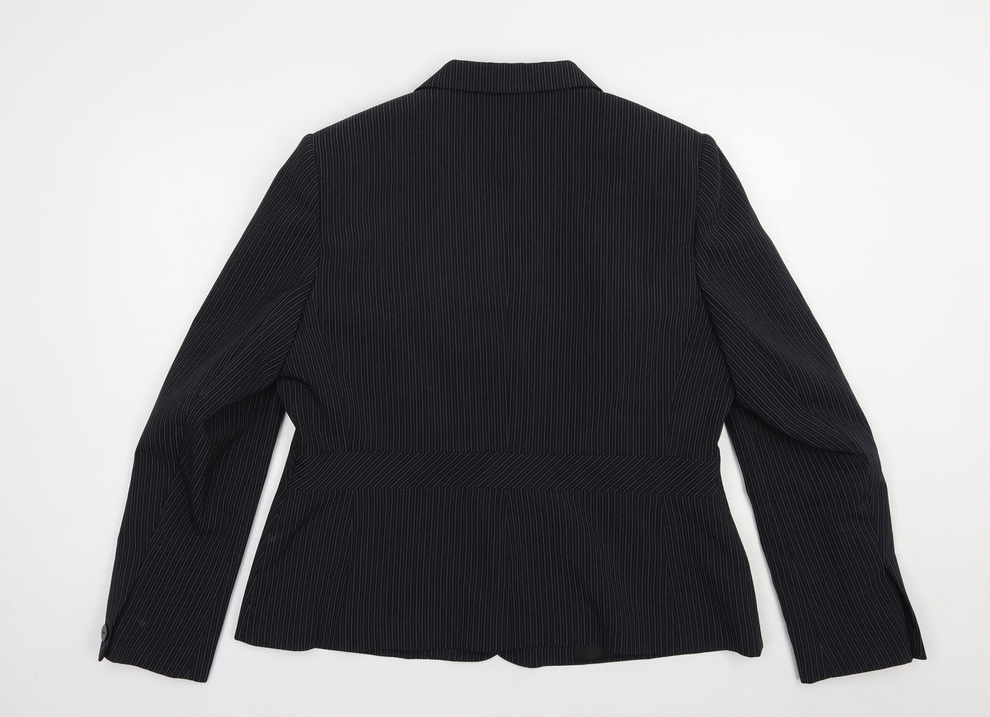 F&F Womens Black Striped  Jacket Blazer Size 18  Button