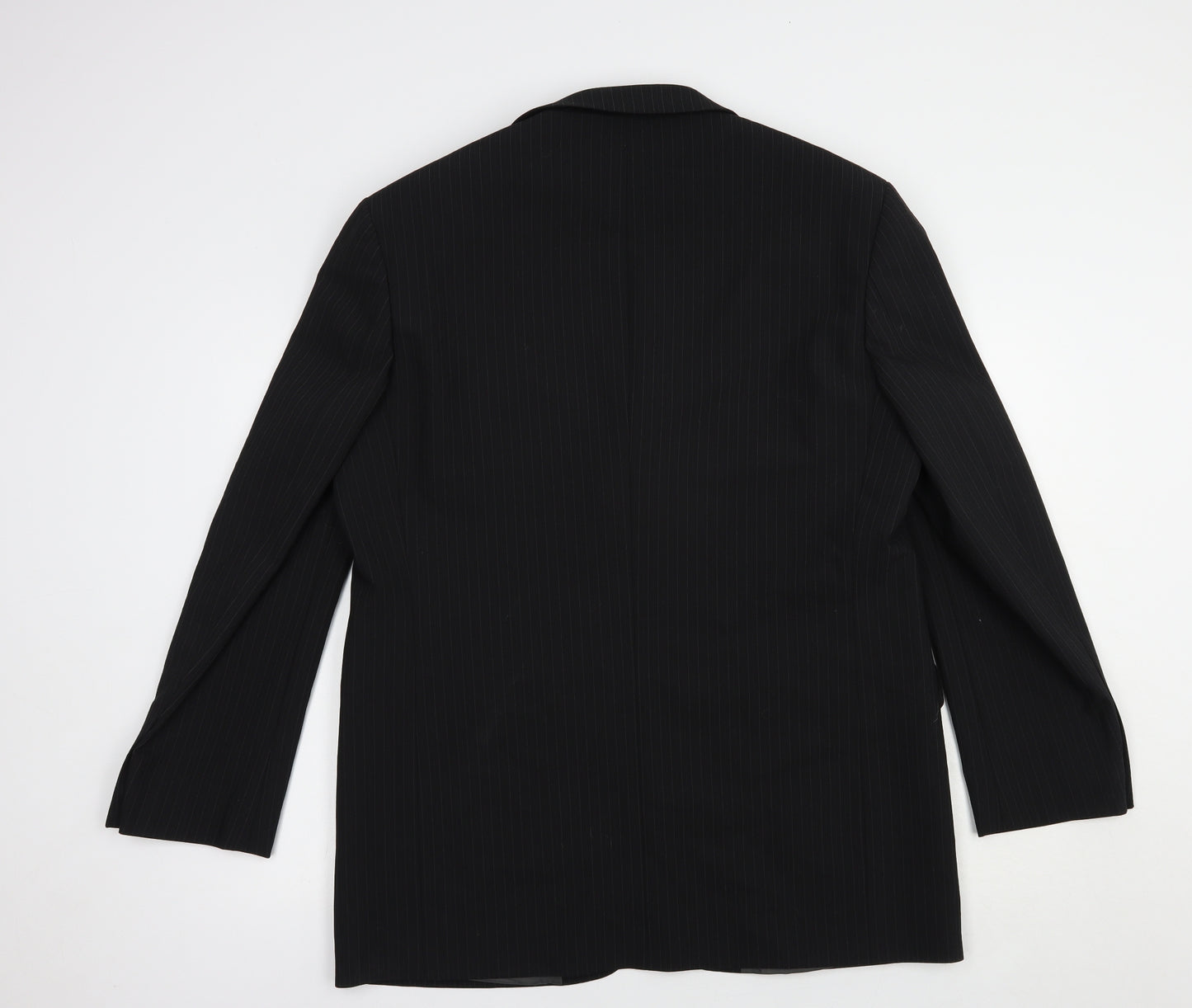 Marks and Spencer Mens Black Striped Polyester Jacket Blazer Size M