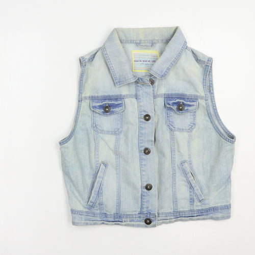 New Look Womens Blue   Jacket Waistcoat Size 14  Button