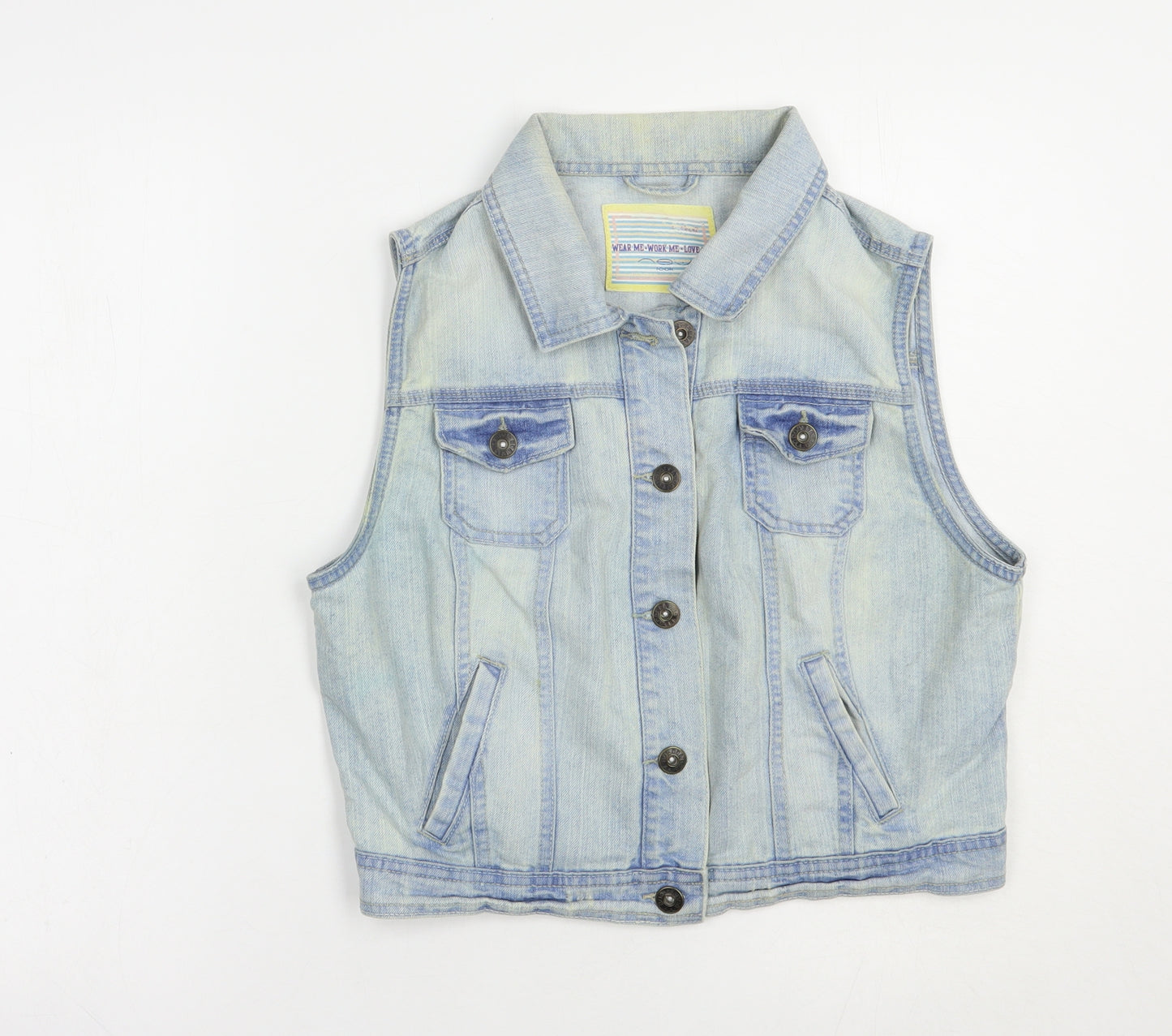 New Look Womens Blue   Jacket Waistcoat Size 14  Button