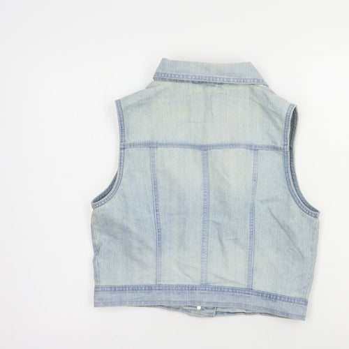 New Look Womens Blue   Jacket Waistcoat Size 14  Button
