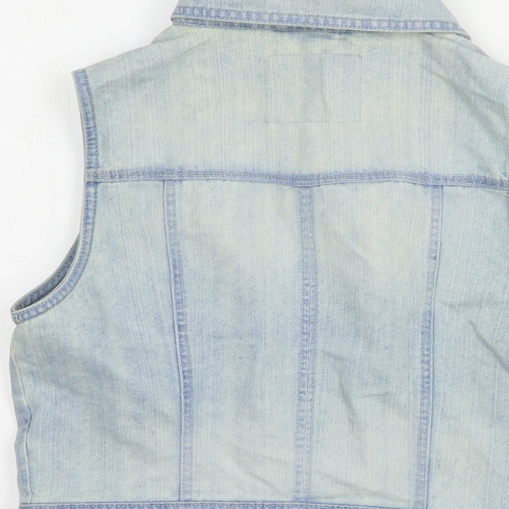 New Look Womens Blue   Jacket Waistcoat Size 14  Button