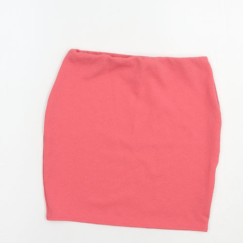 Exhibit Womens Pink  Polyacrylate Fibre Mini Skirt Size 8