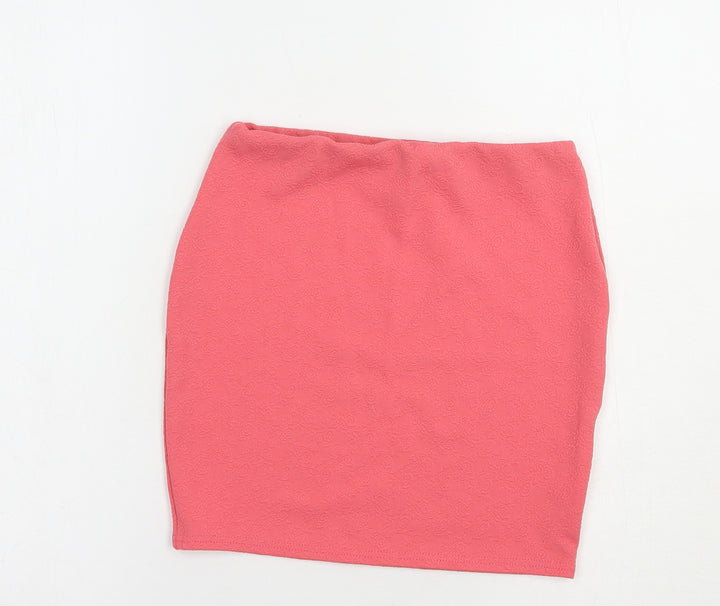 Exhibit Womens Pink Polyacrylate Fibre Mini Skirt Size 8