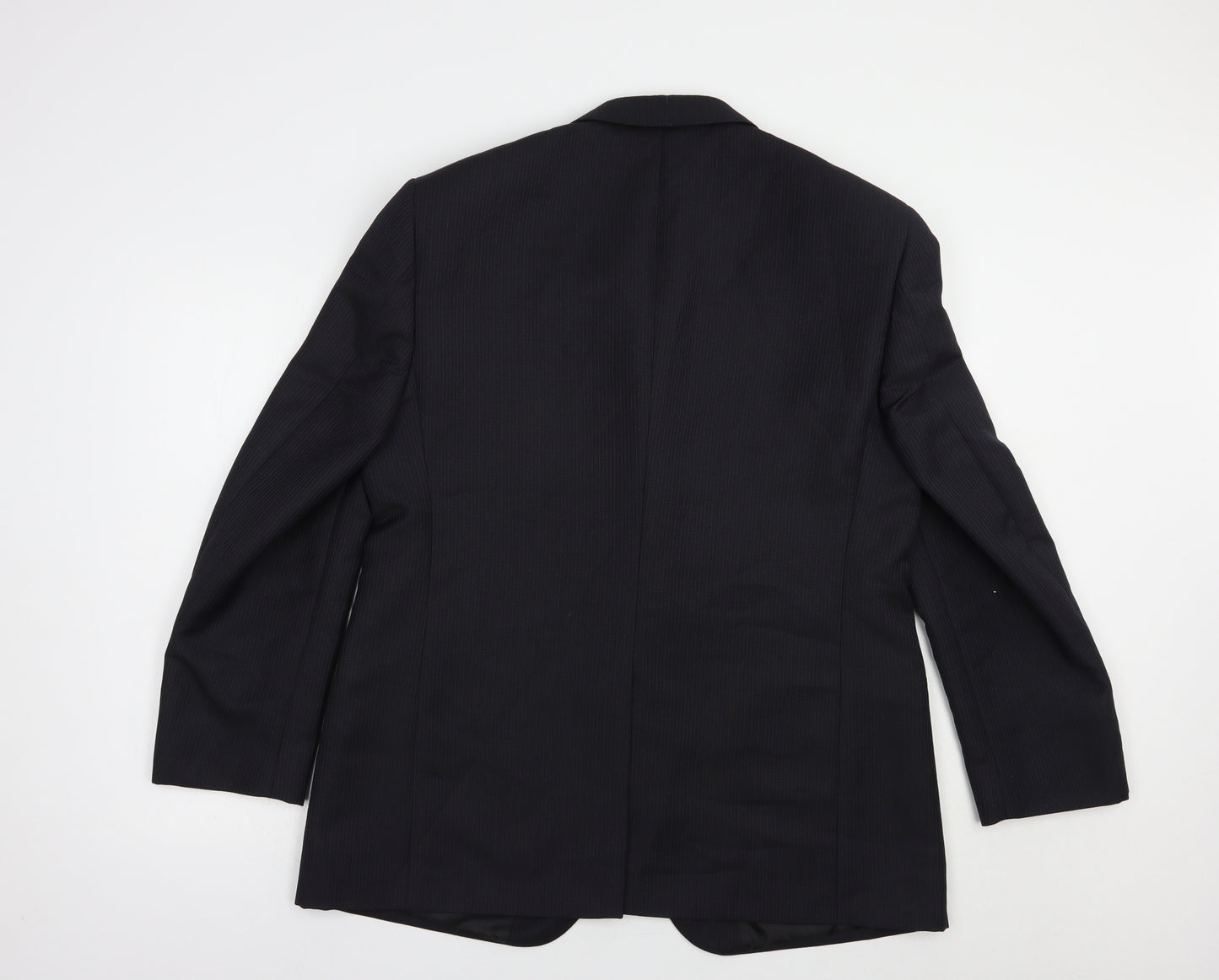 Marks and Spencer Mens Blue Striped Polyacrylate Fibre Jacket Blazer Size 42