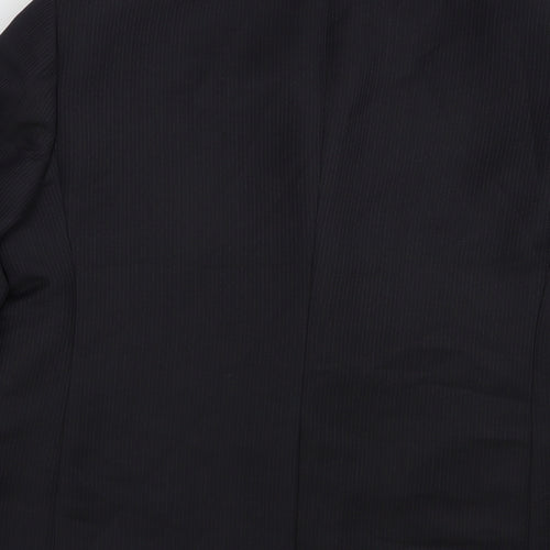 Marks and Spencer Mens Blue Striped Polyacrylate Fibre Jacket Blazer Size 42