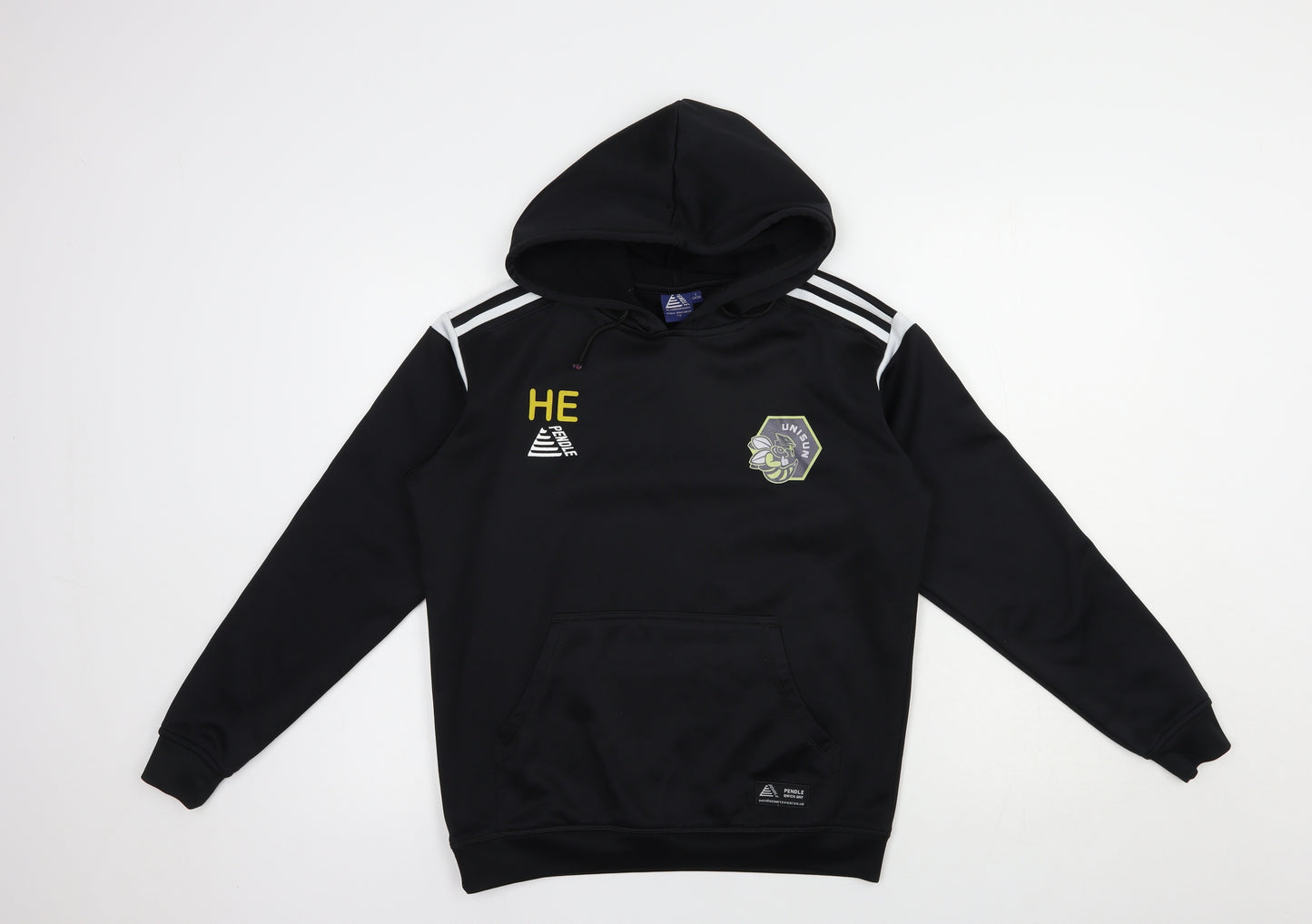 Pendle Mens Black  Polyester Pullover Hoodie Size S