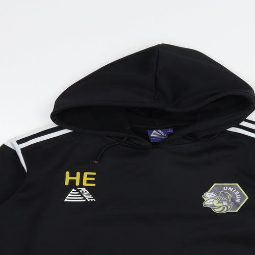 Pendle Mens Black  Polyester Pullover Hoodie Size S