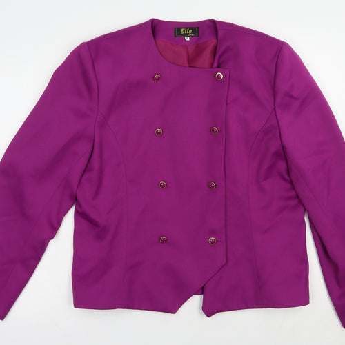 Elle London Womens Purple   Jacket Blazer Size 16  Button
