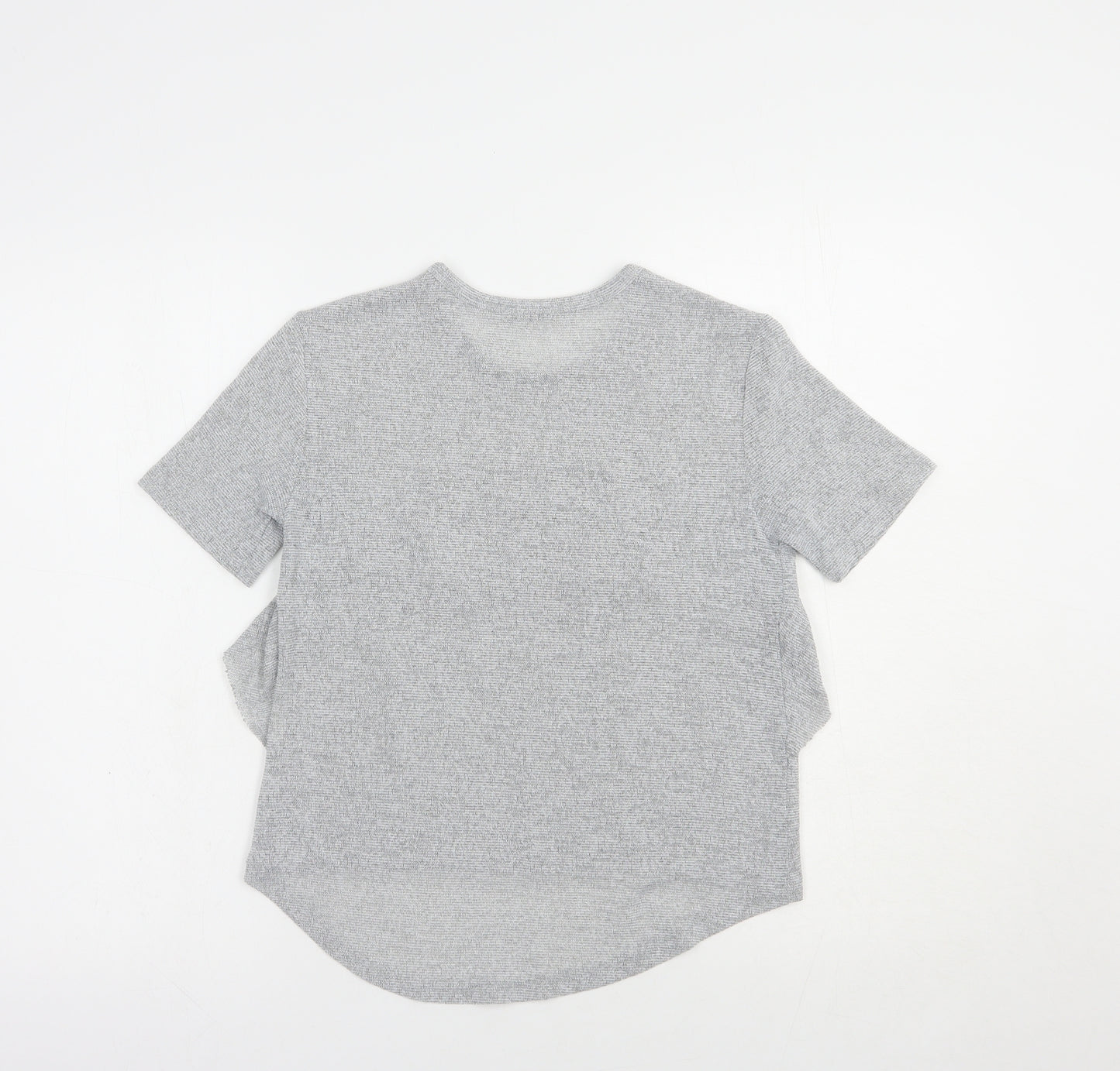 Zara Womens Grey  Polyester Basic Blouse Size S Crew Neck