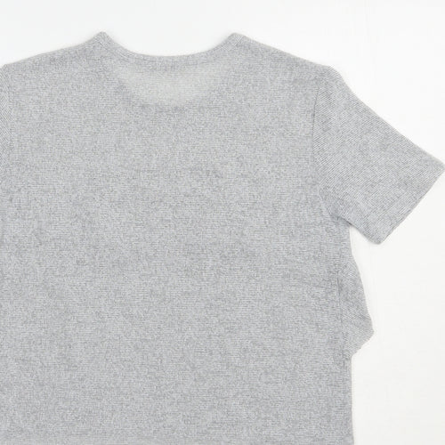 Zara Womens Grey  Polyester Basic Blouse Size S Crew Neck