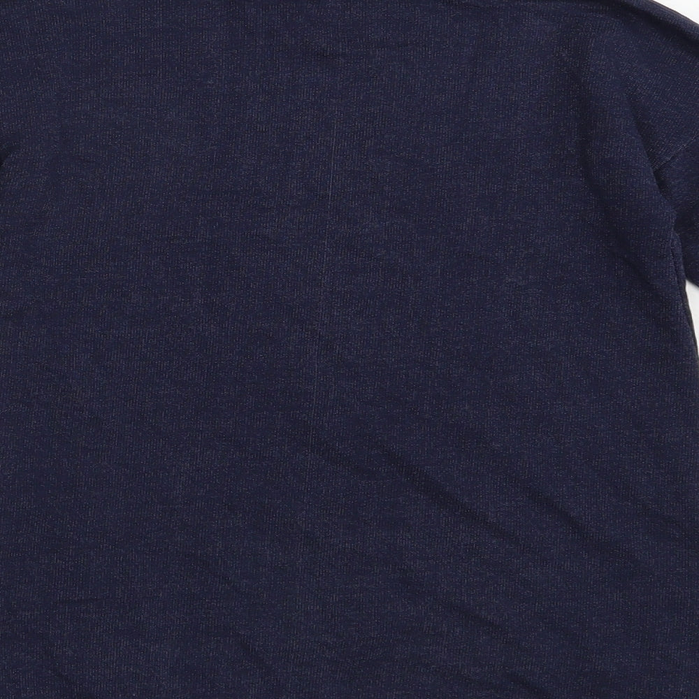 M&Co Girls Blue  Cotton Tunic Sweatshirt Size 6-7 Years  Pullover