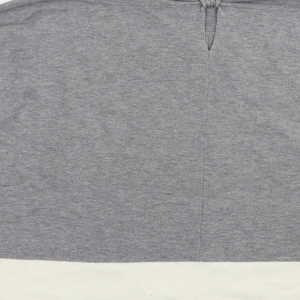 Esprit Womens Grey Boat Neck  Cotton Pullover Jumper Size M