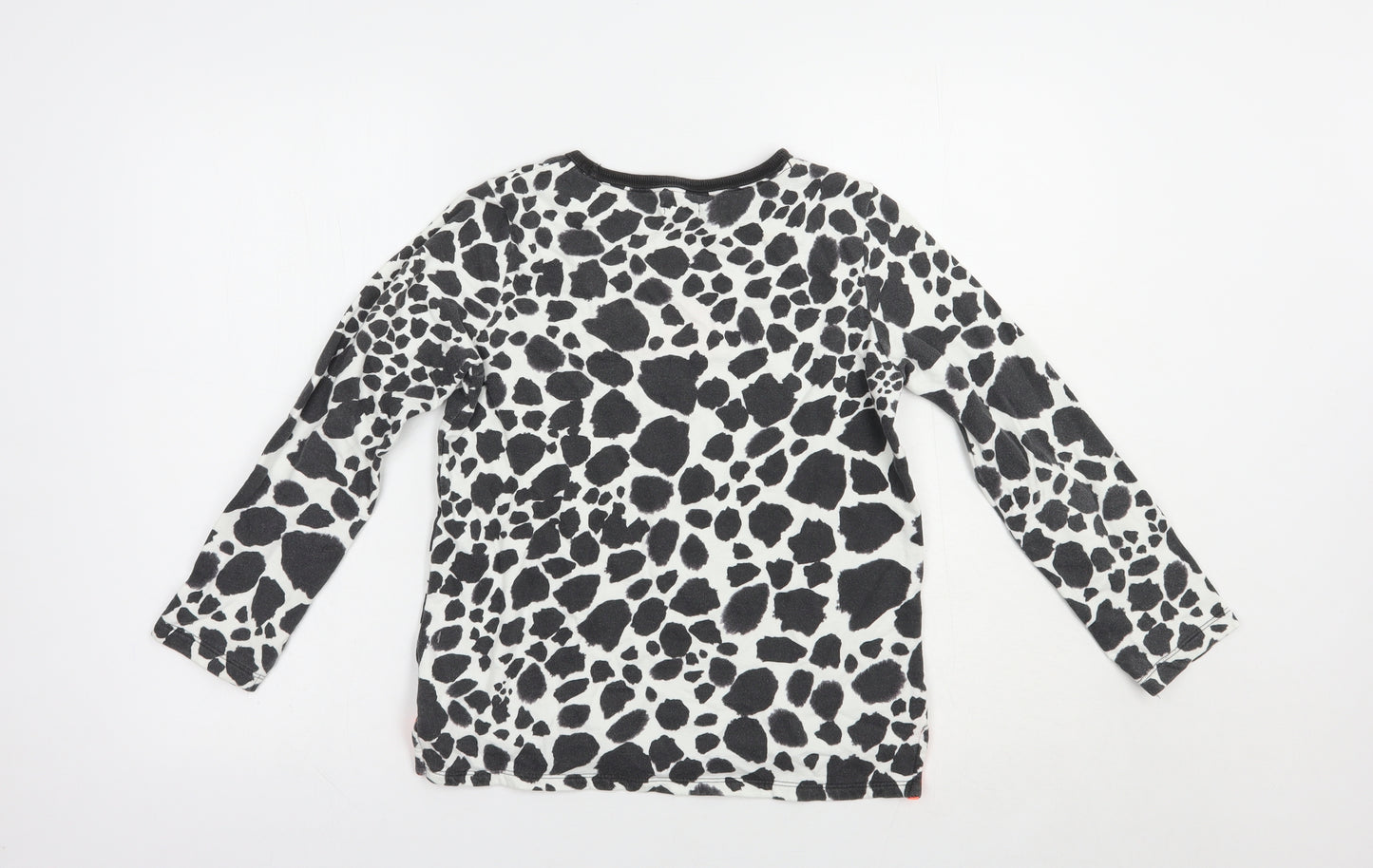 NEXT Girls Black Animal Print Cotton Pullover T-Shirt Size 10 Years Crew Neck Pullover - Hello