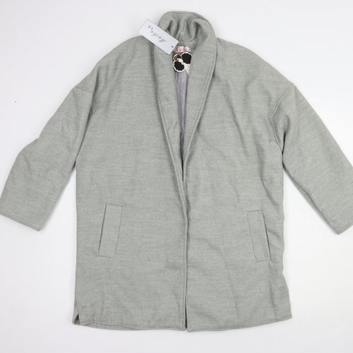 Maika Womens Grey   Overcoat Coat Size S  Snap
