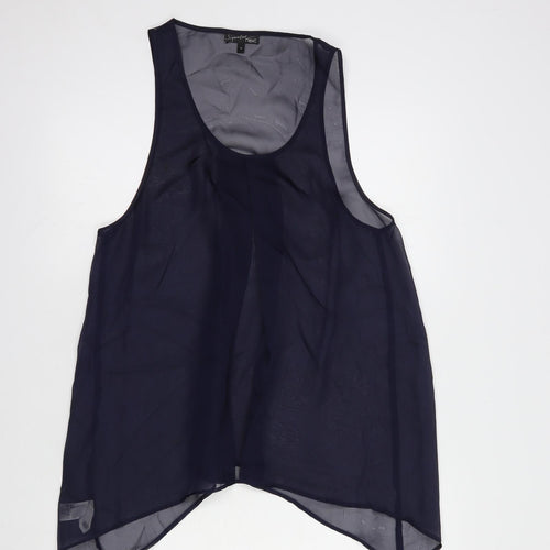 NEXT Womens Blue  Polyester Basic Tank Size 14 Scoop Neck