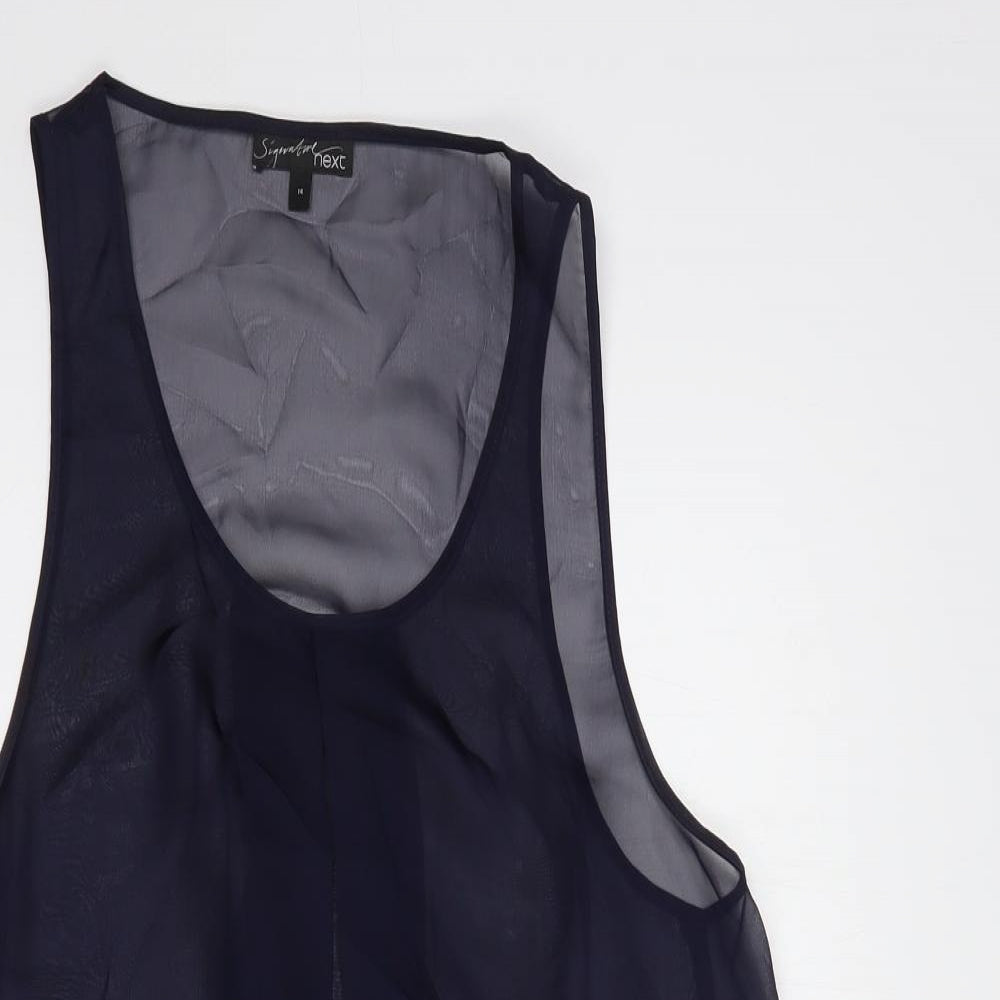 NEXT Womens Blue  Polyester Basic Tank Size 14 Scoop Neck