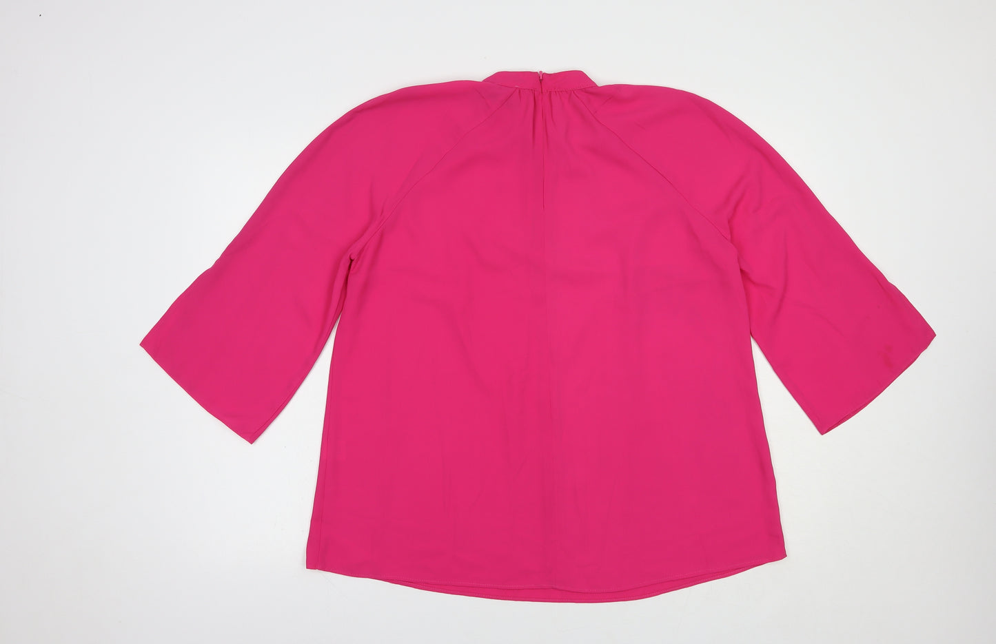 River Island Womens Pink  Polyester Basic Blouse Size 14 Mock Neck
