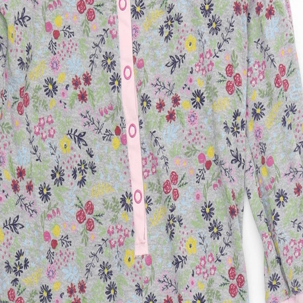 Nutmeg Girls Grey Floral Cotton Top One Piece Size 5-6 Years  Button