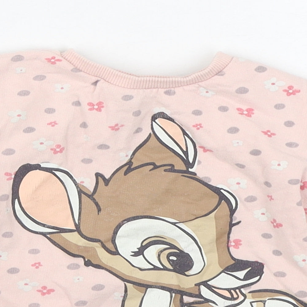 Disney Baby Girls  Geometric Cotton Pullover Sweatshirt Size 3 Years  Button - Bambi