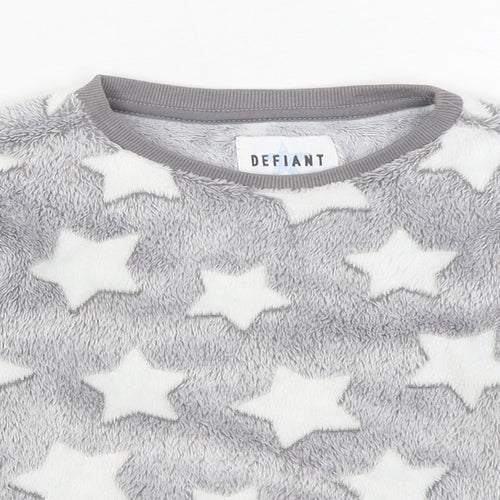 Defiant Boys Grey Geometric Polyester Pullover Sweatshirt Size 5-6 Years  Pullover