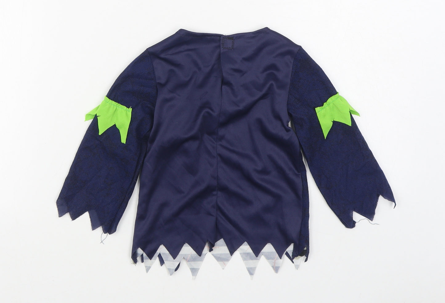 B&M Boys Multicoloured Striped Polyester Basic T-Shirt Size 2-3 Years Round Neck Hook & Loop - Halloween