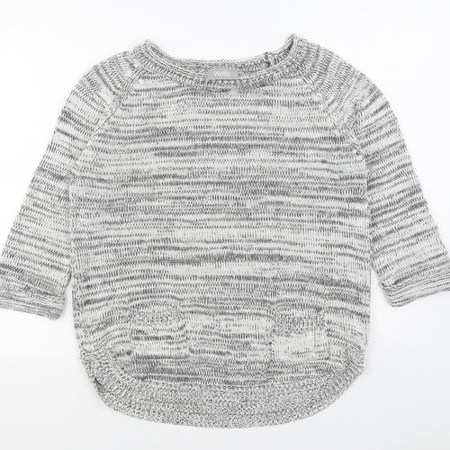 Wallis Womens Grey Boat Neck  Acrylic Pullover Jumper Size S