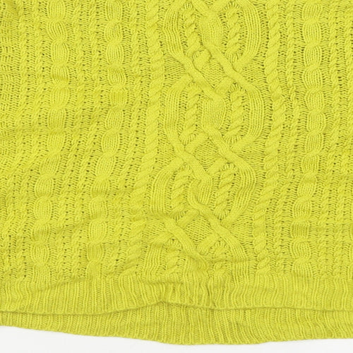 Dotti Womens Yellow Boat Neck  Acrylic Pullover Jumper Size S