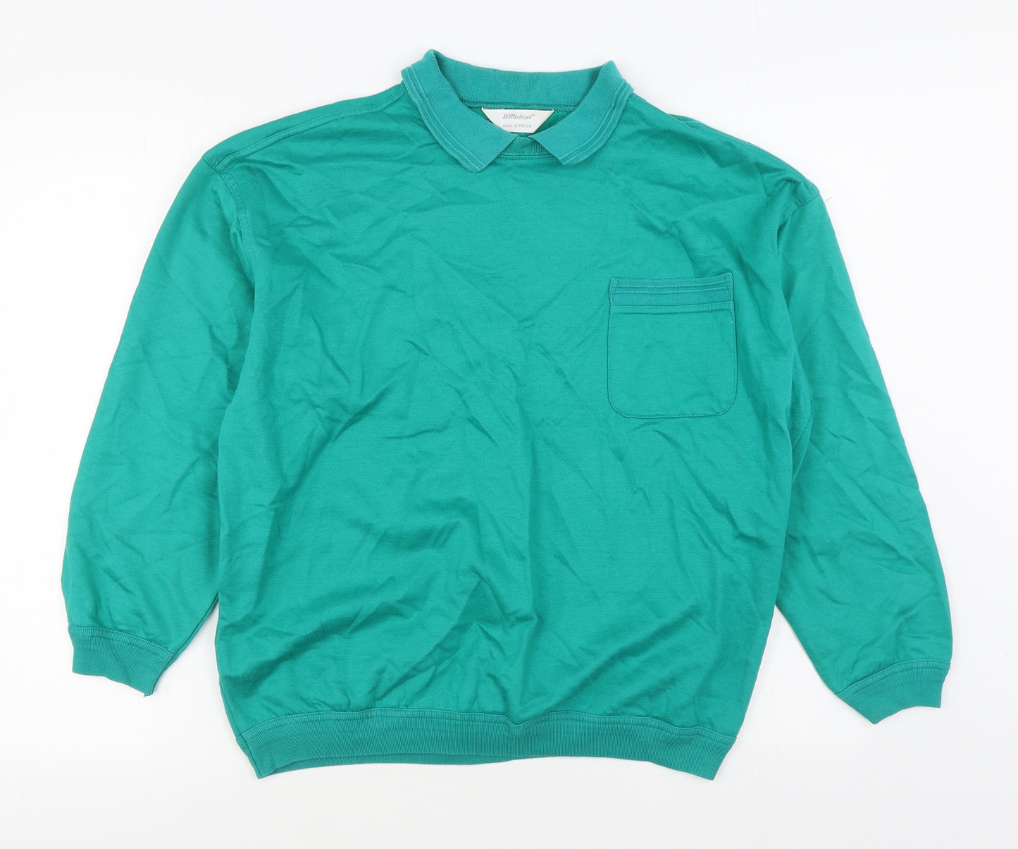 St Michael Womens Green  100% Cotton Pullover Sweatshirt Size 10  Pullover