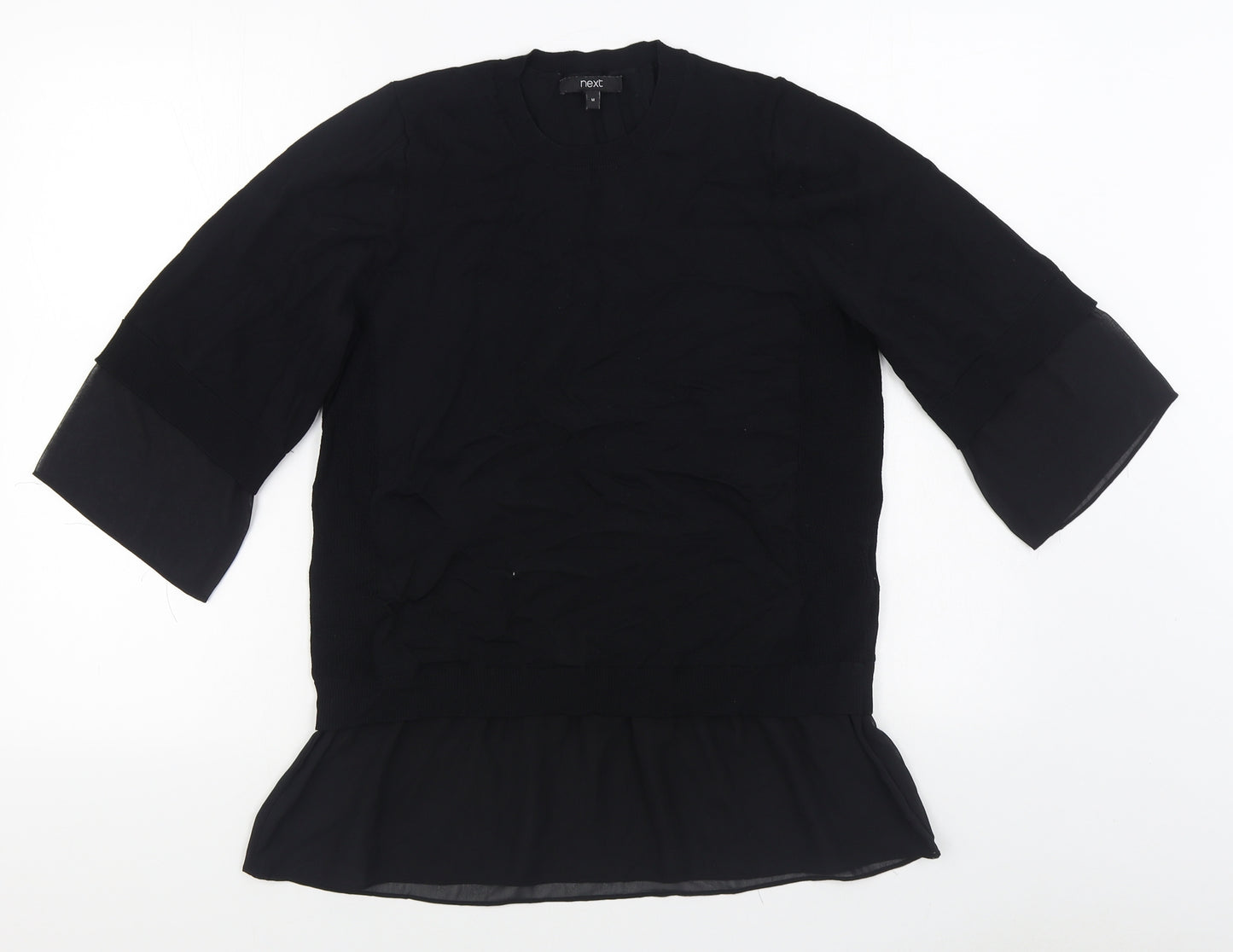 NEXT Womens Black Round Neck  Viscose Pullover Jumper Size M