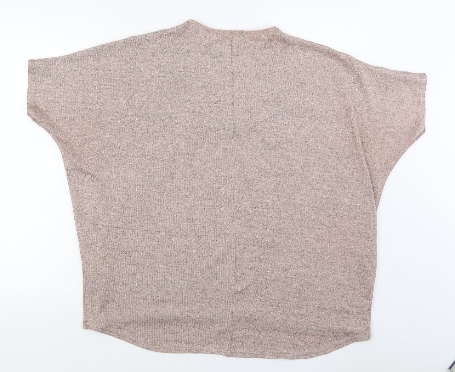 Select Womens Pink V-Neck  Polyester Pullover Jumper Size 16