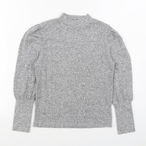Primark Girls Grey High Neck  Polyester Pullover Jumper Size 11-12 Years  Pullover