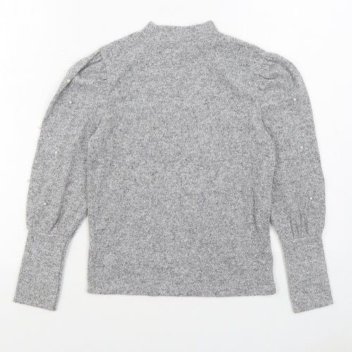 Primark Girls Grey High Neck  Polyester Pullover Jumper Size 11-12 Years  Pullover