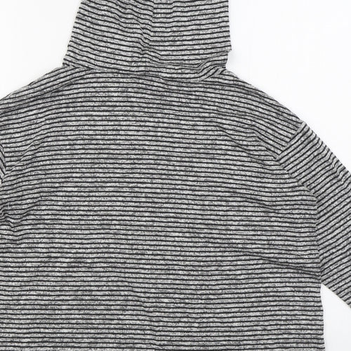 Cha Cha Vente Womens Black Striped Rayon Pullover Hoodie Size XL  Pullover